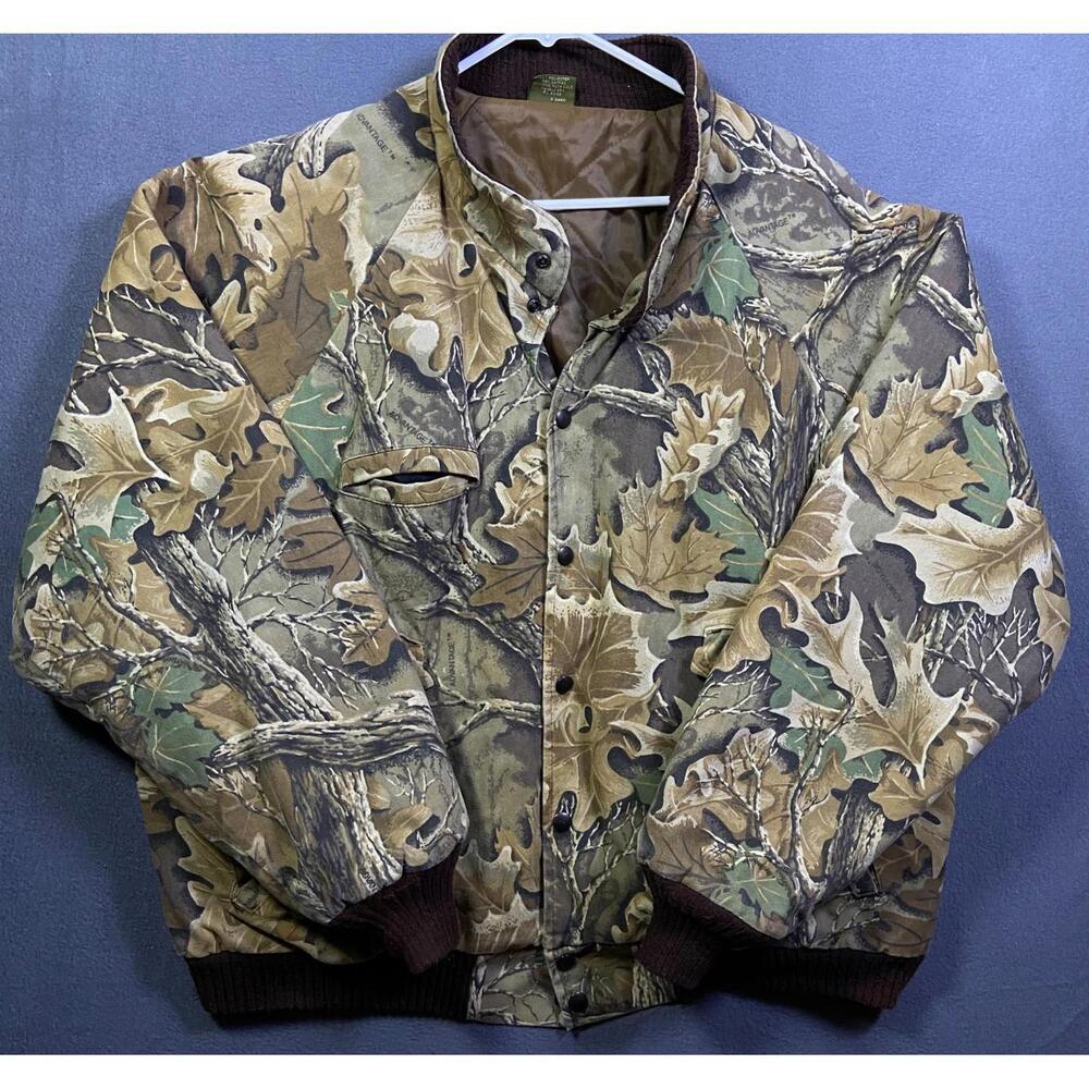 VINTAGE Made USA Spartan Outdoors Hunting Jacket Adult XL Camo Advantage Fullzip